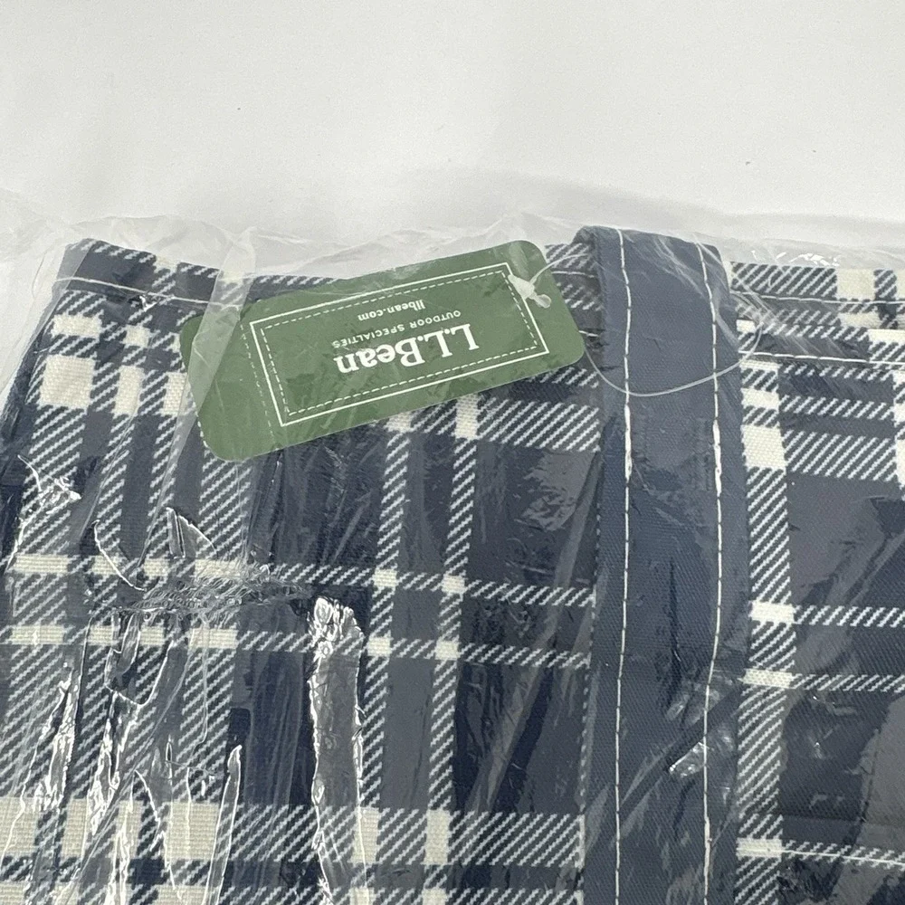 L.L.Bean Everyday Lightweight Plaid Tote Bag Medium Vintage Indigo New
